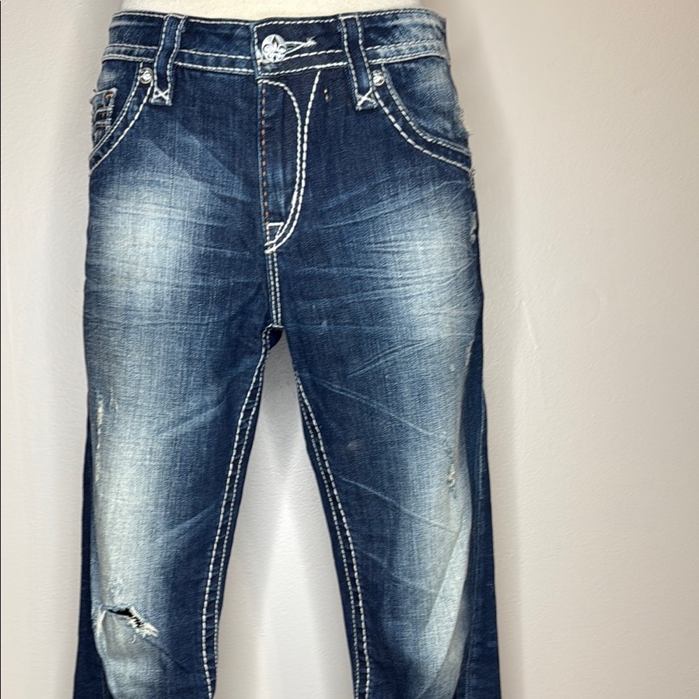 Rock Revival Blue Distressed Women Jeans
